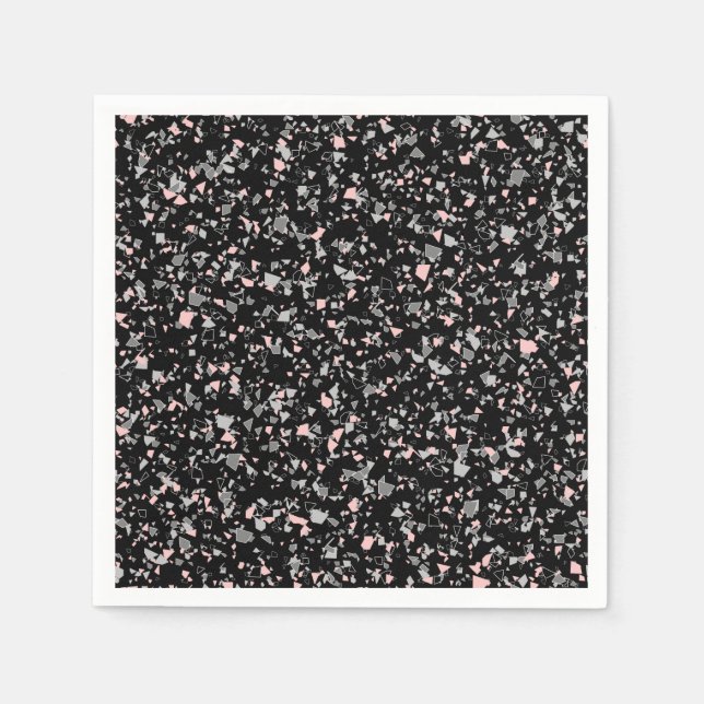 Marble chips stone shapes pieces abstract textured napkin (Front)