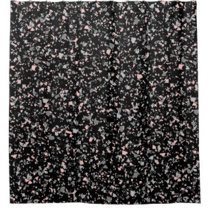 Marble chips stone shapes pieces abstract textured shower curtain