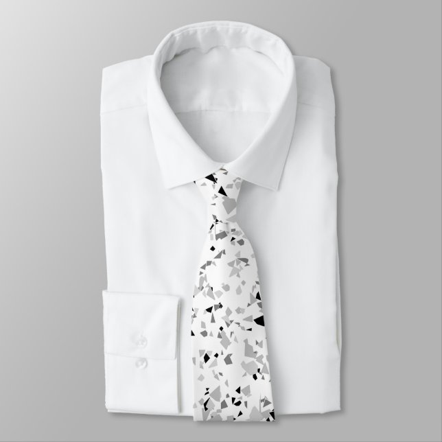 Marble chips stone shapes pieces abstract textured tie (Tied)