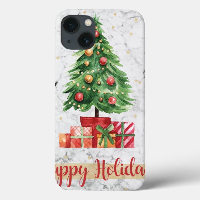Marble Christmas Flowers 1 Pattern Case-Mate iPhone Case (Back)