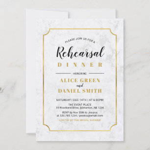 Marble   Classic Wedding Rehearsal Dinner Invitation