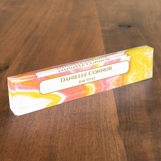 Marble Classy Modern Personalised     Nameplate (Side)