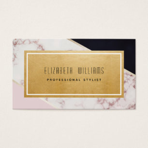 Marble Colour Block Stylist Business Cards