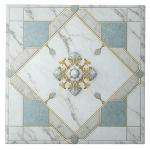 Marble Colour Ceramic Tile with Rose Window Mosaic