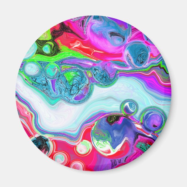 Marble Colourful Fluid Art  Magnet (Front)