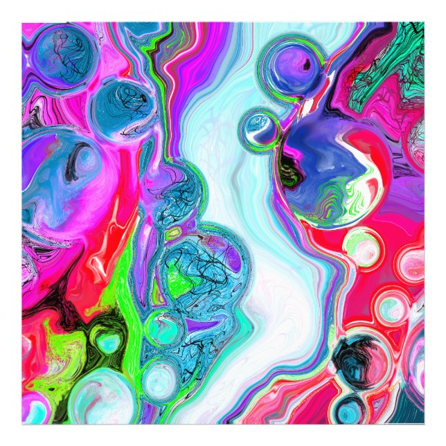 Marble Colourful Fluid Art   Photo Print (Front)
