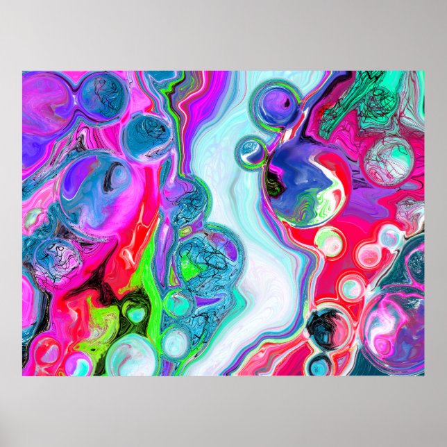 Marble Colourful Fluid Art   Poster (Front)