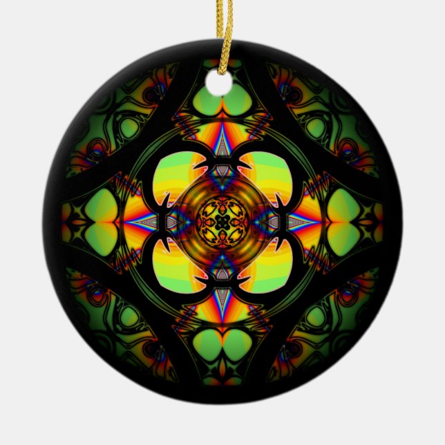 Marble (colourful pattern) ceramic ornament (Front)