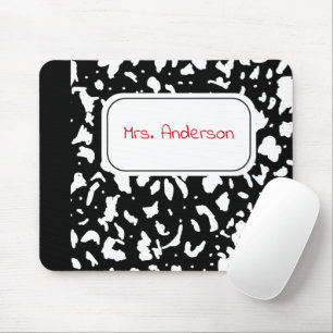 Marble Composition Notebook Personalised Mouse Pad