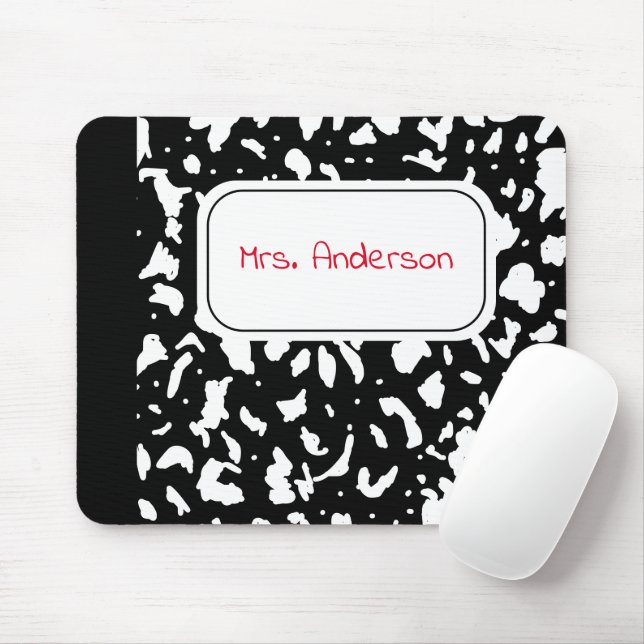 Marble Composition Notebook Personalised Mouse Pad (With Mouse)
