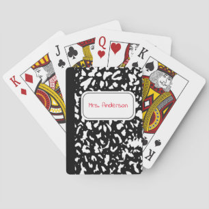 Marble Composition Notebook Personalised Playing Cards