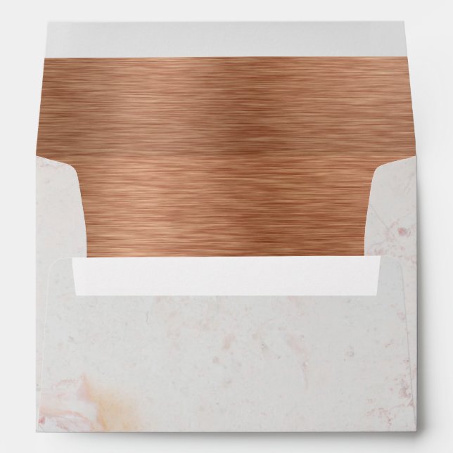 Marble Copper Calligraphic Return Address Printed Envelope (Back (Bottom))
