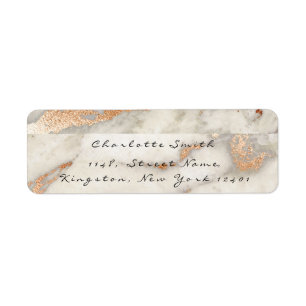 Marble Copper Copper Rose Black Grey RSVP Return Address Label