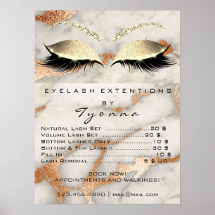 Marble Copper Grey Makeup  Eyes Lashes Prices Poster