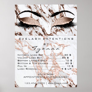 Marble Copper  Makeup Artist Eyes Lashes Prices Poster