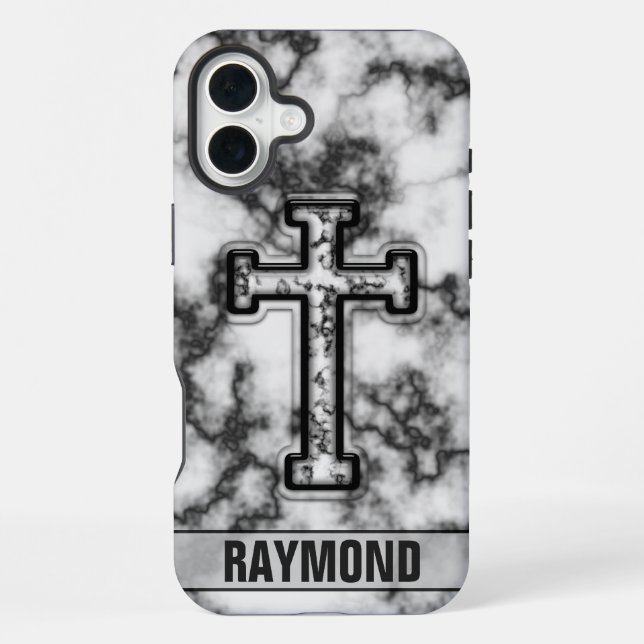 Marble Cross Custom iPhone Case (Back)