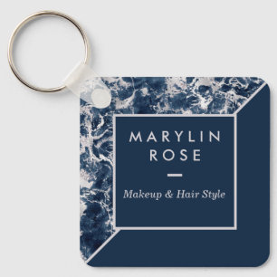 MARBLE CUSTOMIZABLE SQUARE BUSINESS  KEY RING