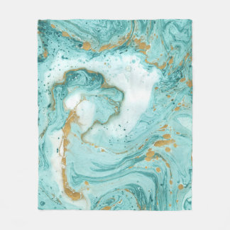 Marble decorative texture, artistic abstract paint fleece blanket