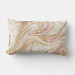 Marble Design Gold Glitter Abstract Throw Pillow