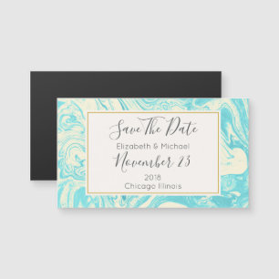 Marble Design in Turquoise Wedding Save The Date