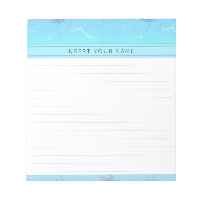 Marble Design Personalised Notepad 5.5" x 6" (Front)