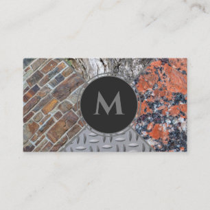 Marble diamond plate ancient wall organic wood business card