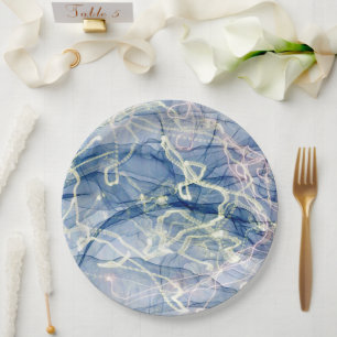 Marble Digital Modern Abstract Art Paper Plate
