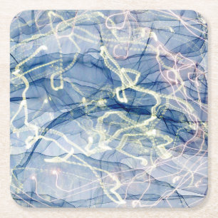 Marble Digital Modern Abstract Art Square Paper Coaster