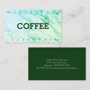 Marble Double Number Loyalty Coffee Punch-Card