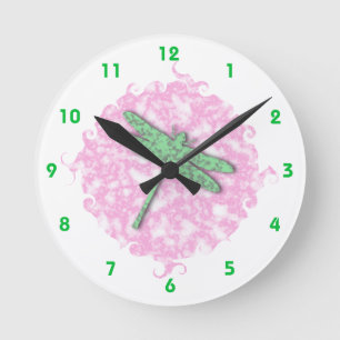 Marble Dragonfly Wall Clock