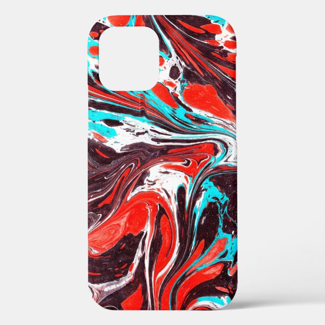 marble ebru colourful acrylic pouring pattern back Case-Mate iPhone case (Back)