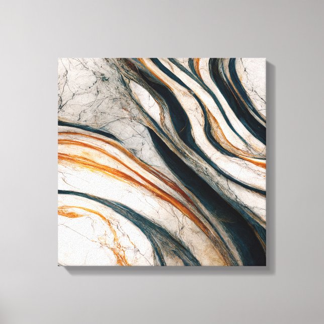 Marble Effect Stretched Canvas Print (Front)