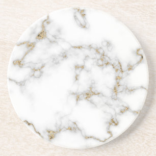 Marble effect with gold detail coaster