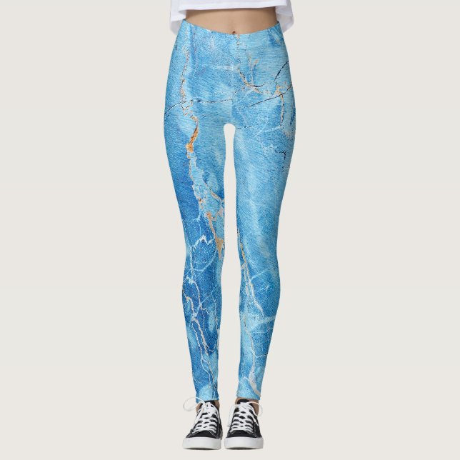 Marble Elegance: Natural Textured Surface. Leggings (Front)
