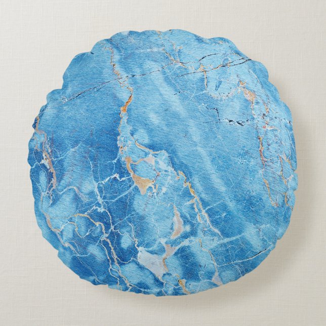 Marble Elegance: Natural Textured Surface. Round Cushion (Front)