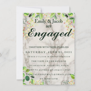 Marble Elegant Wedding Engagement Invitation