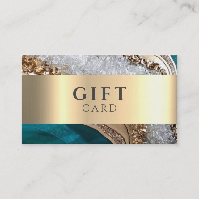 Marble Elegant White Faux Gold Beauty Gift Card (Front)