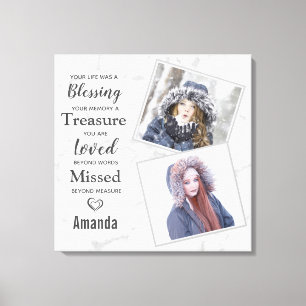 Marble Family Photo Memorial Canvas Print