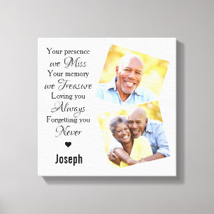 Marble Family Photo Sympathy Memorials Keepsake Canvas Print