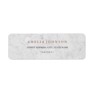 Marble Faux Rose Gold Address Label Return Address Label