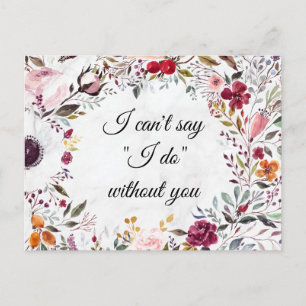 Marble Floral Wedding Bridesmaid Proposal Card