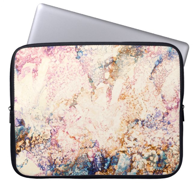 Marble Fluid Abstract Pattern Laptop Sleeve (Front)