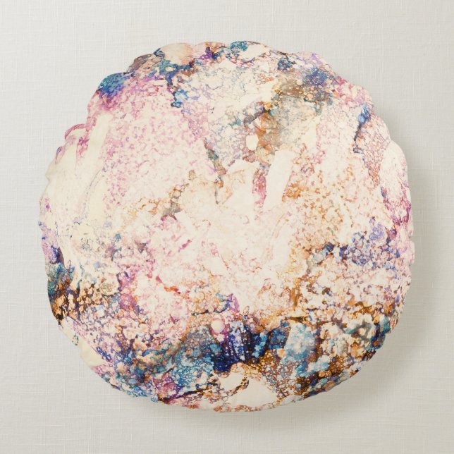 Marble Fluid Abstract Pattern Round Cushion (Front)