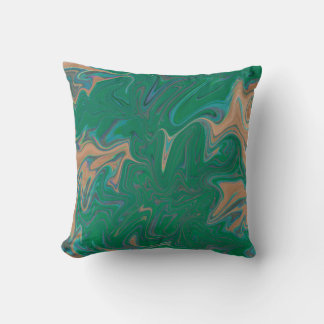 Marble Forms – Green & Gold Natural Flow Cushion