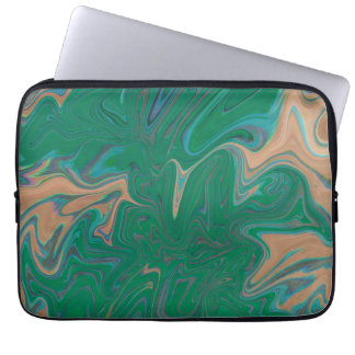 Marble Forms – Green & Gold Natural Flow Laptop Sleeve