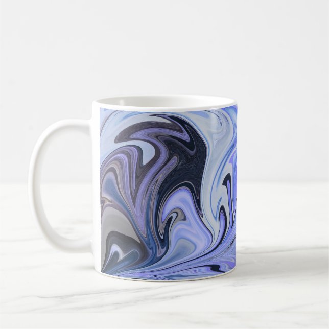 Marble Forms – White & Grey Minimal Texture Coffee Mug (Left)