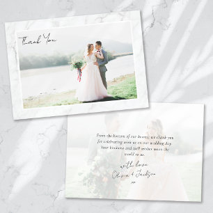 Marble Frame Photo Wedding Thank You Card