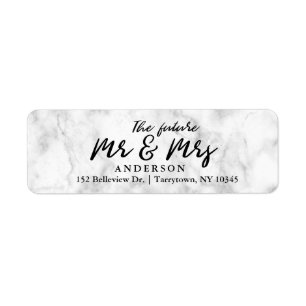 Marble Fresh Script The Future Mr and Mrs Return Address Label
