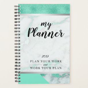 Marble Frosted Mint Green Glam Planner