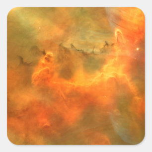 Marble Galaxy Gold Metallic Nebula Square Sticker